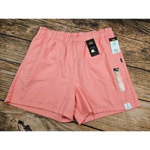 NWT LEE Ultra Lux Cotton/Linen Tickle Me Peach Womens 16 M Pull On Shorts
